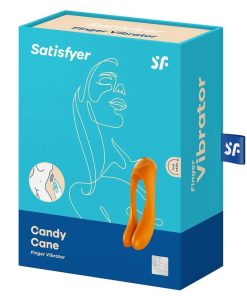 Alternative view of SATISFYER CANDY CANE PRSTNI VIBRATOR ORANŽEN