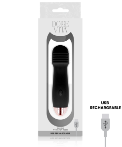 DOLCE VITA POLNILNI VIBRATOR TRI ČRNI 7 HITROSTI - slika 3