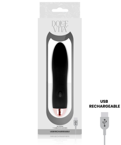 DOLCE VITA POLNILNI VIBRATOR ŠTIRI ČRN 7 HITROSTI - slika 3