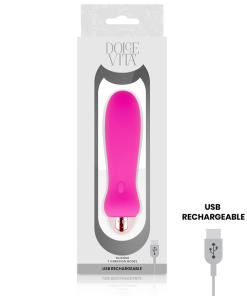 DOLCE VITA POLNILNI VIBRATOR PET ROZA 7 HITROSTI - slika 3