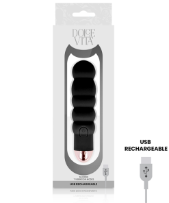 DOLCE VITA POLNILNI VIBRATOR SIX BLACK 7 HITROSTI - slika 3