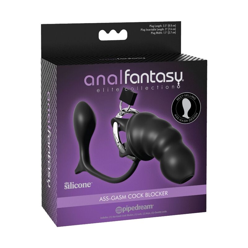ANAL FANTASY ELITE COLLECTION ASS-GASM ANALNI ČEP Z ZAKLENITVIJO PENISA - slika 3