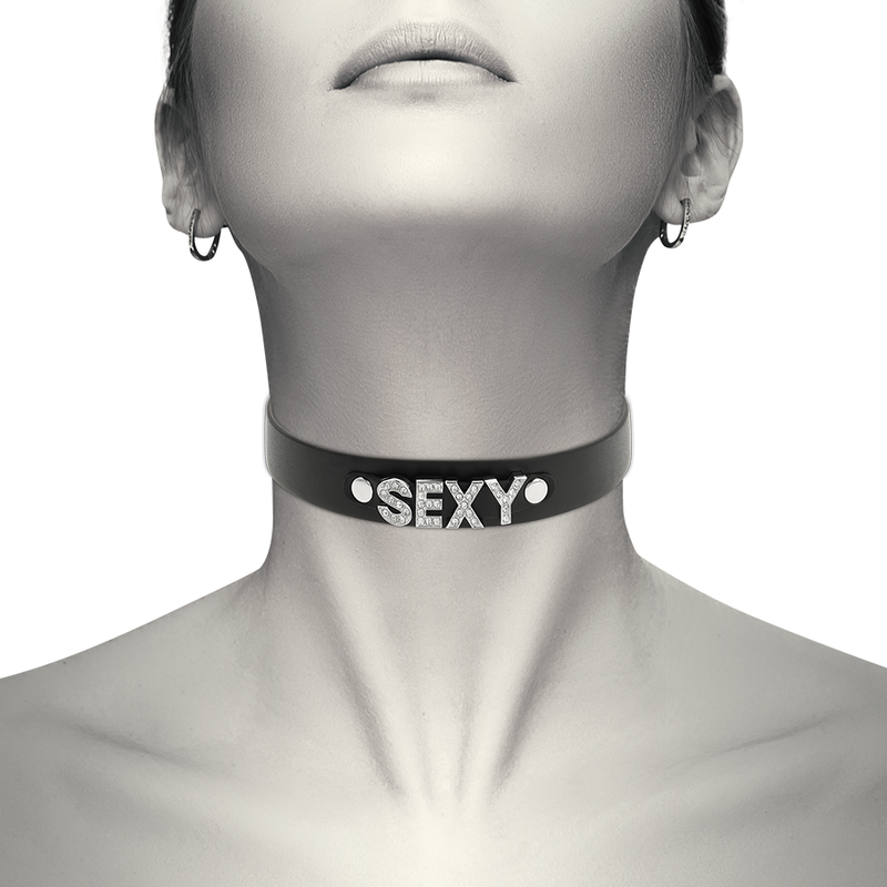 COQUETTE CHIC DESIRE ROČNO IZDELAN CHOKER IZ VEGANSKEGA USNJA - SEXY - slika 2