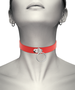 COQUETTE CHIC DESIRE ROČNO IZDELAN FETIŠ CHOKER - RDEČ - slika 2
