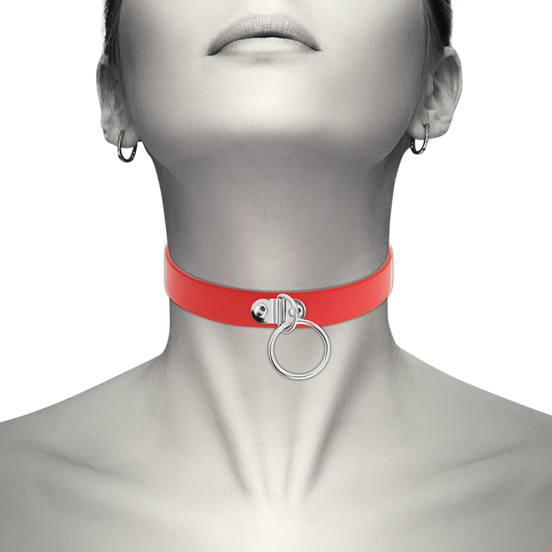 COQUETTE CHIC DESIRE ROČNO IZDELAN FETIŠ CHOKER - RDEČ - slika 2