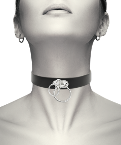 COQUETTE CHIC DESIRE ROČNO IZDELAN CHOKER IZ VEGANSKEGA USNJA - DVOJNI OBROČ - slika 2