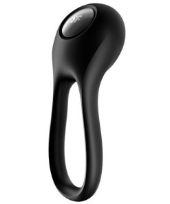 SATISFYER MAJESTIC VIBRATOR Z DVOJNIM OBROČKOM - ČRN