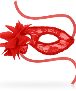 Alternative view of OHMAMA MASKS LACE EYEMASK AND FLOWER - RED