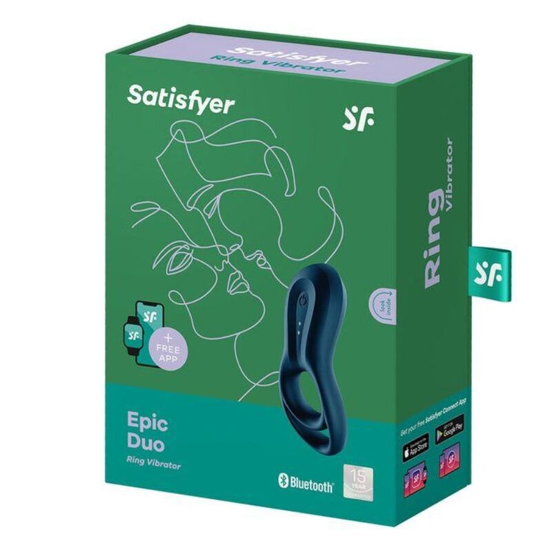 SATISFYER EPIC VIBRATOR Z DVOJNIM OBROČKOM MODER - slika 3