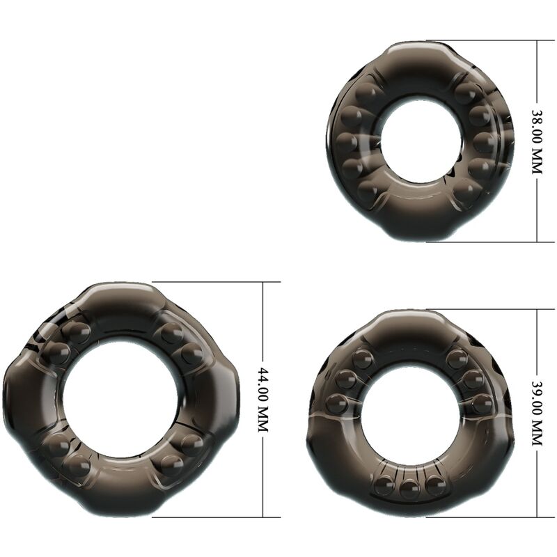 COCK RINGS YVONNE KOMPLET TREH OBROČKOV ZA PENIS - slika 3