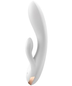 SATISFYER DVOJNI FLEKSIBILNI VIBRATOR - BEL - slika 2