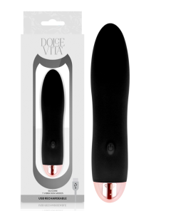 DOLCE VITA POLNILNI VIBRATOR ŠTIRI ČRN 7 HITROSTI