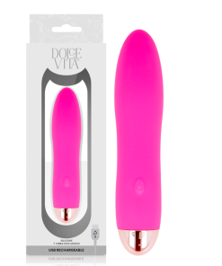 DOLCE VITA POLNILNI VIBRATOR ŠTIRI ROZA 7 HITROSTI