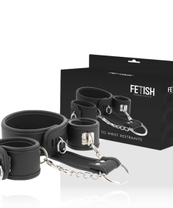 Alternative view of FETISH SUBMISSIVE LEATHER AND HANDCUFFS VEGAN LEATHER