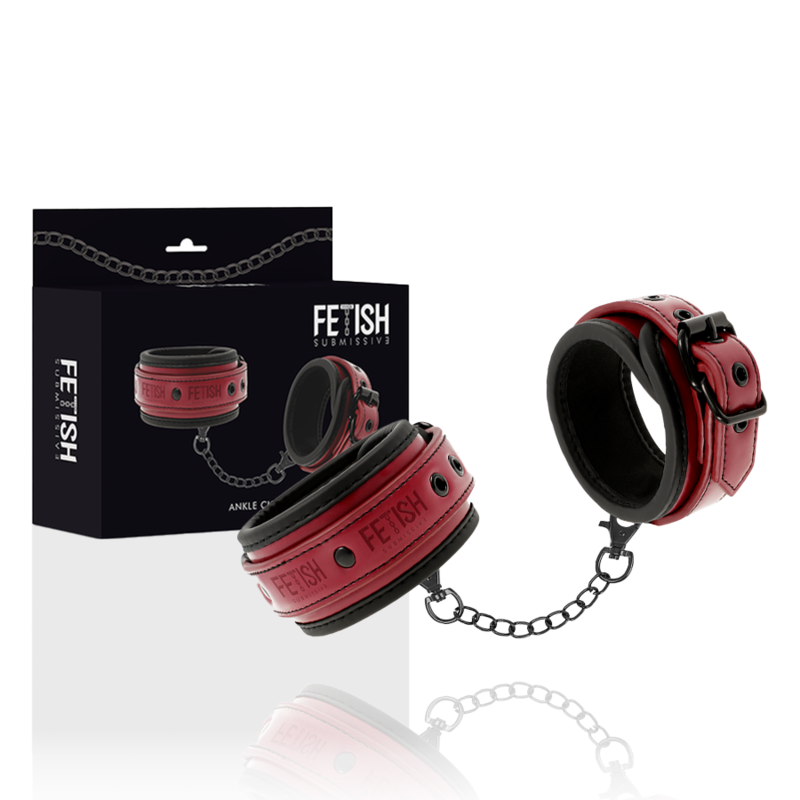 FETISH SUBMISSIVE DARK ROOM ANKLE CUFFS VEGAN LEATHER - slika 2