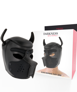 DARKNESS NEOPRENE DOG HOOD WITH REMOVABLE MUZZLE M