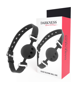 DARKNESS PREVEZA ZA USTA S SILIKONSKO ŽOGICO - ČRNA