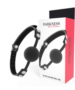 DARKNESS PREVEZA ZA USTA S SILIKONSKO ŽOGICO - ČRNA