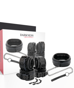 DARKNESS LEATHER AND HANDCUFFS BLACK