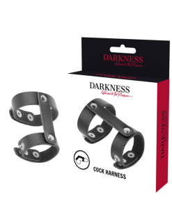 DARKNESS NASTAVLJIV USNJEN OBROČ ZA PENIS IN MODA