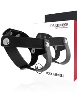 DARKNESS USNJEN OBROČ ZA PENIS IN TESTISE