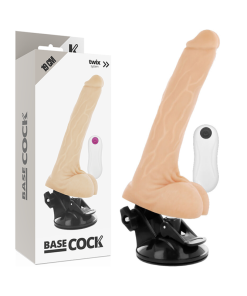 BASECOCK REALISTIČEN UPOGLJIV DILDO NA DALJINSKO UPRAVLJANJE - MESNAT 19 CM