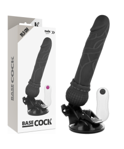 BASECOCK REALISTIČEN UPOGLJIV DILDO NA DALJINSKO UPRAVLJANJE - ČRNI 19,5 CM