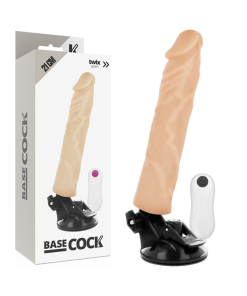 BASECOCK REALISTIČEN UPOGLJIV DILDO NA DALJINSKO UPRAVLJANJE - MESNAT 21 CM