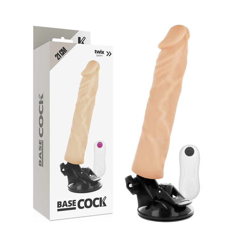BASECOCK REALISTIČEN UPOGLJIV DILDO NA DALJINSKO UPRAVLJANJE - MESNAT 21 CM