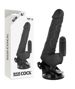 BASECOCK REALISTIČEN DILDO NA DALJINSKO UPRAVLJANJE - ČRNI 18,5 CM