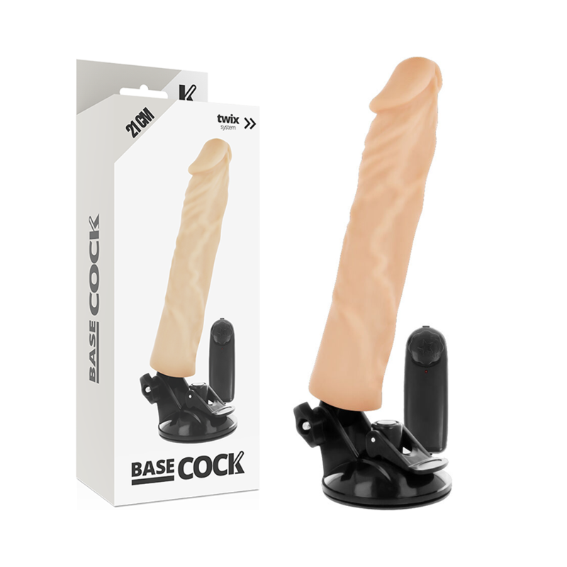BASECOCK REALISTIČEN DILDO NA DALJINSKO UPRAVLJANJE - MESNAT 21 CM
