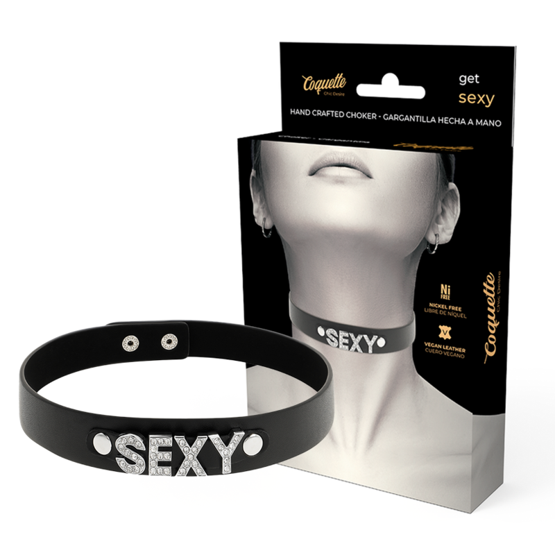 COQUETTE CHIC DESIRE ROČNO IZDELAN CHOKER IZ VEGANSKEGA USNJA - SEXY