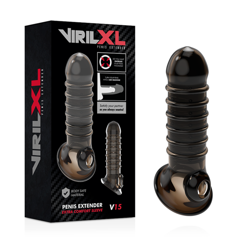 VIRILXL PODALJŠEK ZA PENIS Z DODATNIM UDOBNIM ROKAVOM V15 ČRN - slika 2