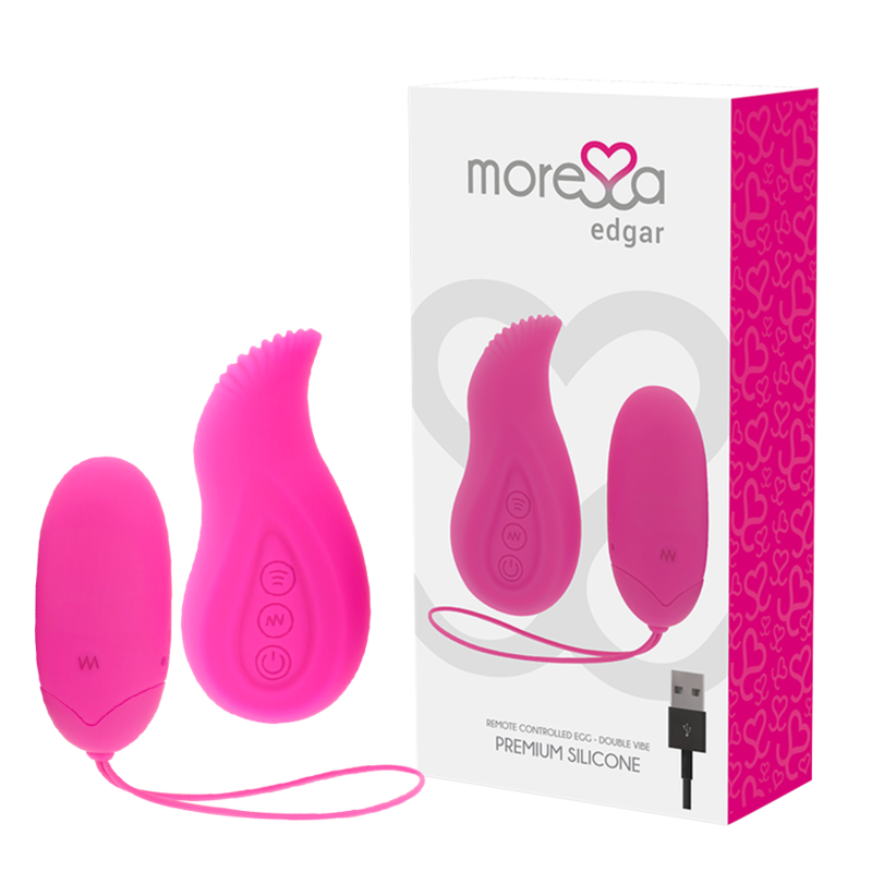 MORESSA EDGAR PREMIUM SILIKONSKI VIBRATOR NA DALJINSKO UPRAVLJANJE - ROZA - slika 2