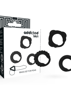 ADDICTED TOYS  KOMPLET OBROČKOV C-RING ČRNI