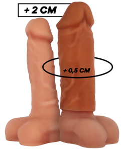 VIRILXL PODALJŠEK ZA PENIS Z DODATNIM UDOBNIM ROKAVOM V3 RJAV