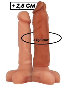 VIRILXL PODALJŠEK ZA PENIS Z DODATNIM UDOBNIM ROKAVOM V5 RJAV