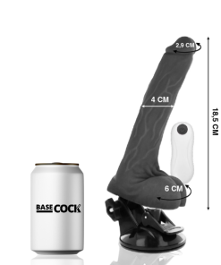 Alternative view of BASECOCK REALISTIČEN UPOGLJIV DILDO NA DALJINSKO UPRAVLJANJE - ČRNI 18,5 CM