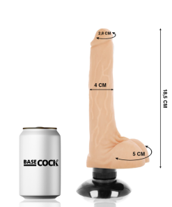 BASECOCK REALISTIČEN DILDO 2-1 - MESNAT 18,5 CM - slika 2