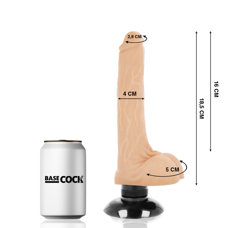 BASECOCK REALISTIČEN DILDO 2-1 - MESNAT 18,5 CM - slika 2
