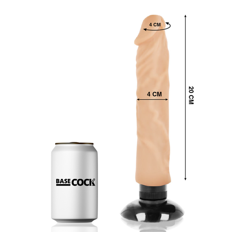 BASECOCK REALISTIČEN DILDO 2-1 - MESNAT 20 CM - slika 2
