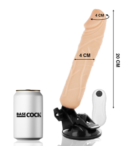 BASECOCK REALISTIČEN UPOGLJIV DILDO NA DALJINSKO UPRAVLJANJE - MESNAT 20 CM - slika 2