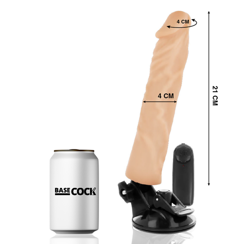 BASECOCK REALISTIČEN DILDO NA DALJINSKO UPRAVLJANJE - MESNAT 21 CM - slika 2