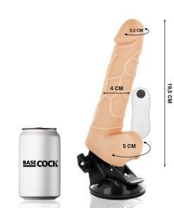 BASECOCK REALISTIČEN UPOGLJIV DILDO NA DALJINSKO UPRAVLJANJE - NARAVEN 19,5 CM - slika 2