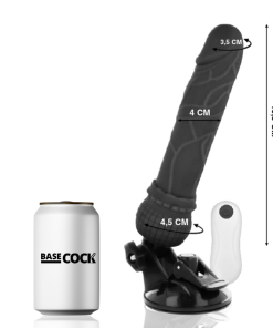 BASECOCK REALISTIČEN UPOGLJIV DILDO NA DALJINSKO UPRAVLJANJE - ČRNI 19,5 CM - slika 2