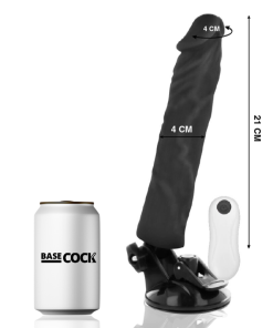 BASECOCK REALISTIČEN UPOGLJIV DILDO NA DALJINSKO UPRAVLJANJE - ČRNI 21 CM - slika 2