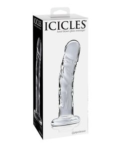 Alternative view of MASAŽER IZ ROČNO PIHANEGA STEKLA ICICLES ŠTEVILKA 62 - PROZORNI