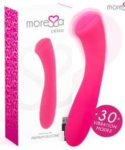 Alternative view of MORESSA CELSO PREMIUM SILIKONSKI POLNILNI VIBRATOR - ROZA