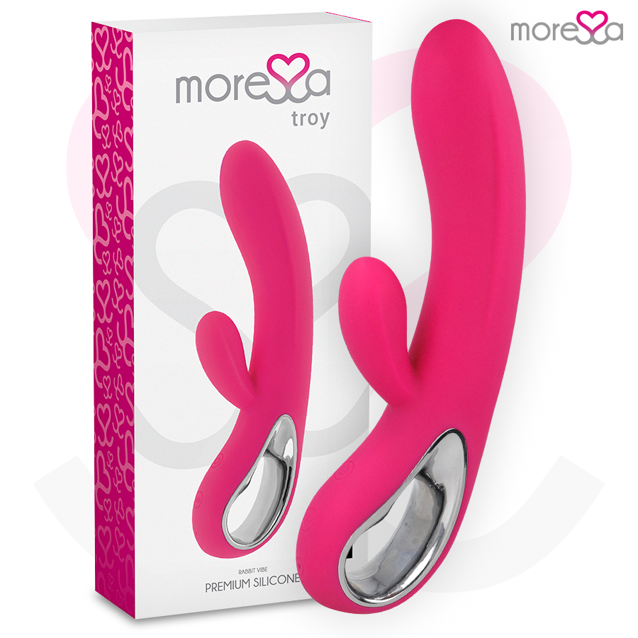 MORESSA TROY PREMIUM SILIKONSKI POLNILNI VIBRATOR - ROZA