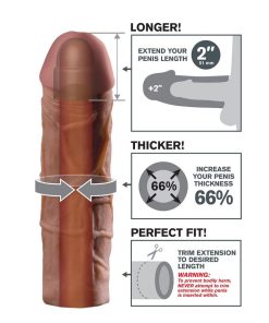 MEGA 2 PODALJŠEK ZA PENIS - RJAVI - slika 3